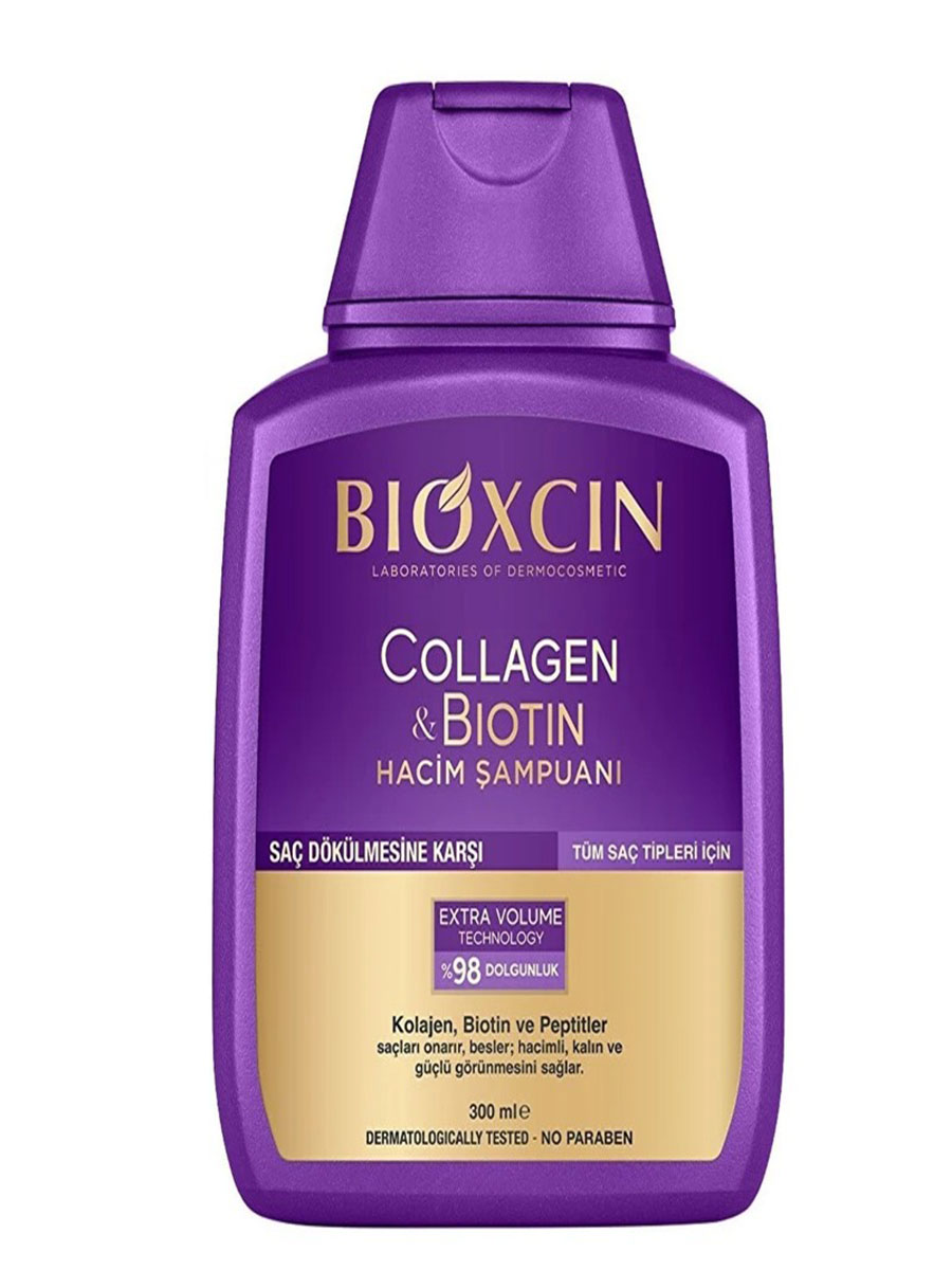 SHAMPOO-BIOXCIN-COLAGEN شامپو تقویت کننده و ضد ریزش مو بیوکسین حجم دهنده کلاژن حجم 300 میلی لیتر