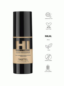 کرم پودر کاور بالا پاستل کد 403 پرو فشن PASTEL PRO FASHION مدل Hi Corrector High Coverage 1 pastel high coverage liquid foundation 403 high coverage liquid foundation pastel 3684 68 B