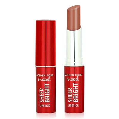 رژ لب جامد گلدن رز Golden Rose مدل Sheer Bright شماره 104 Nude Latte