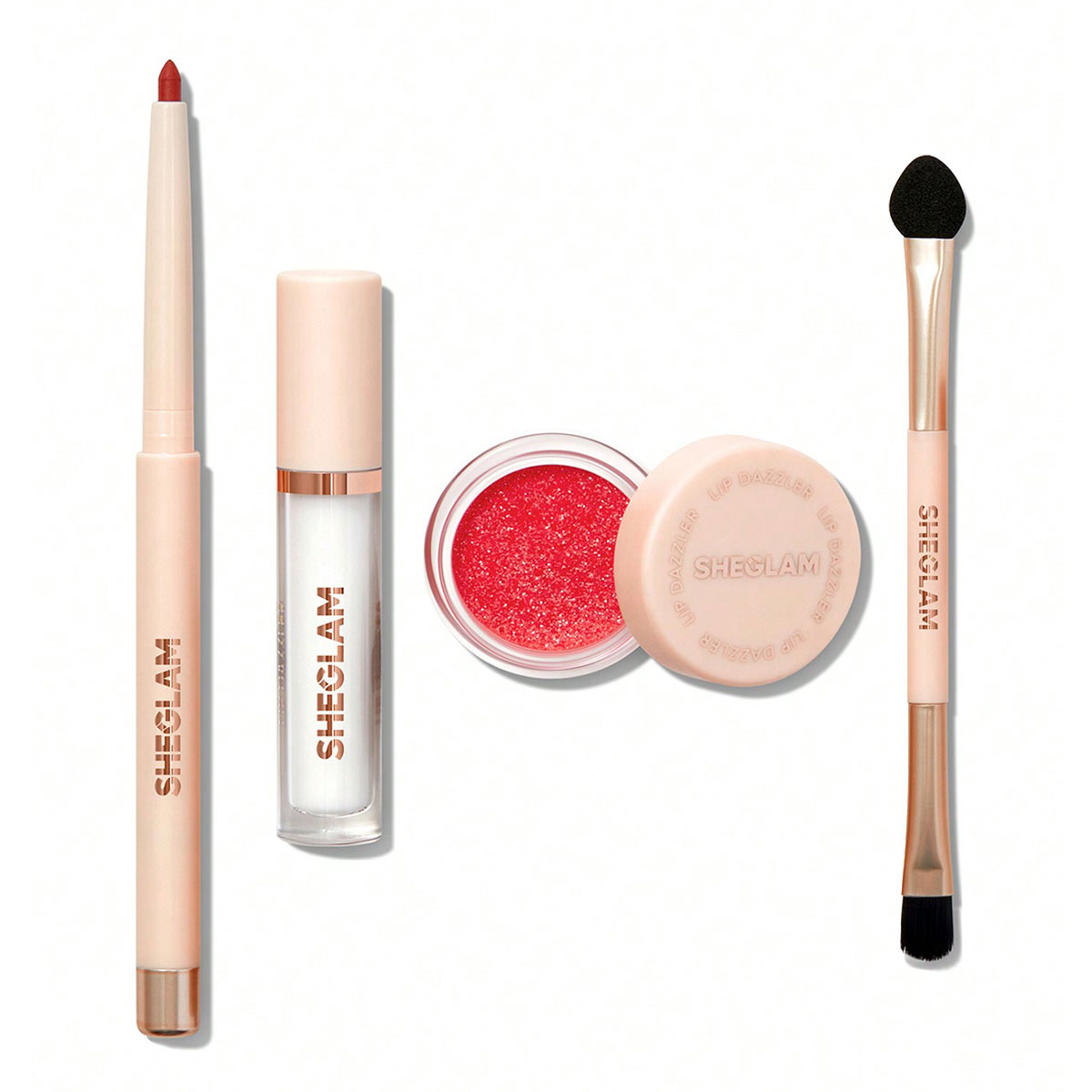 sheglam-lip-dazzler-glitter-kit کیت برق لب اکلیلی شیگلم مدل Lip Dazzler Glitter Kit رنگ Red Carpet