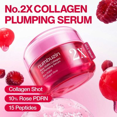 سرم حجم‌دهنده و سفت‌کننده پوست نامبوزین مدل Rose PDRN Collagen 2X Plumping Serum